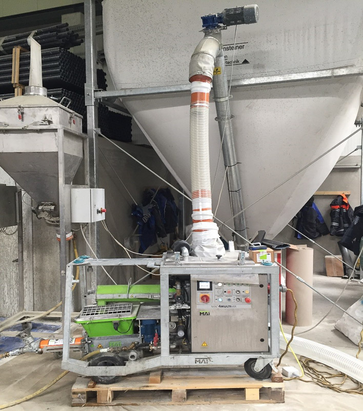 MAI®MULTIMIX mortar mixing technology connected to a silo